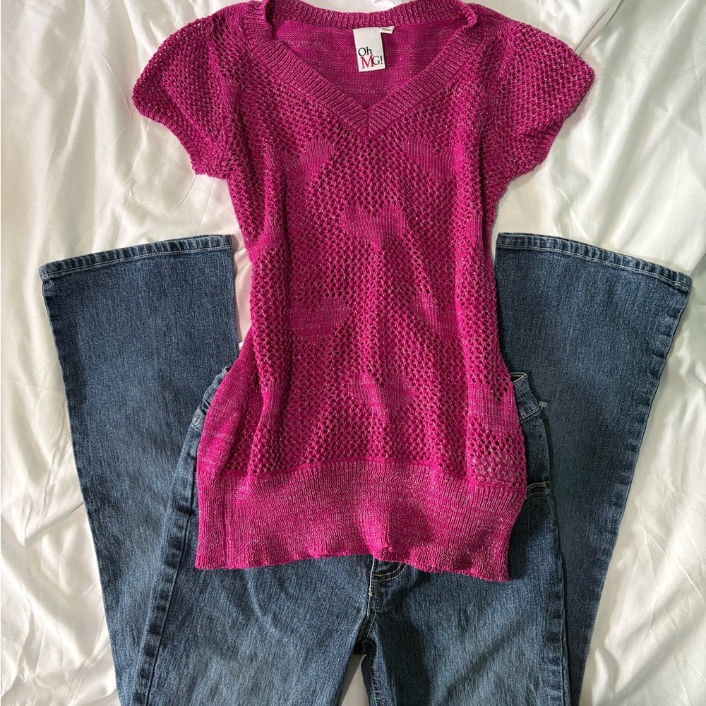 2000s Hot Pink Knit Top